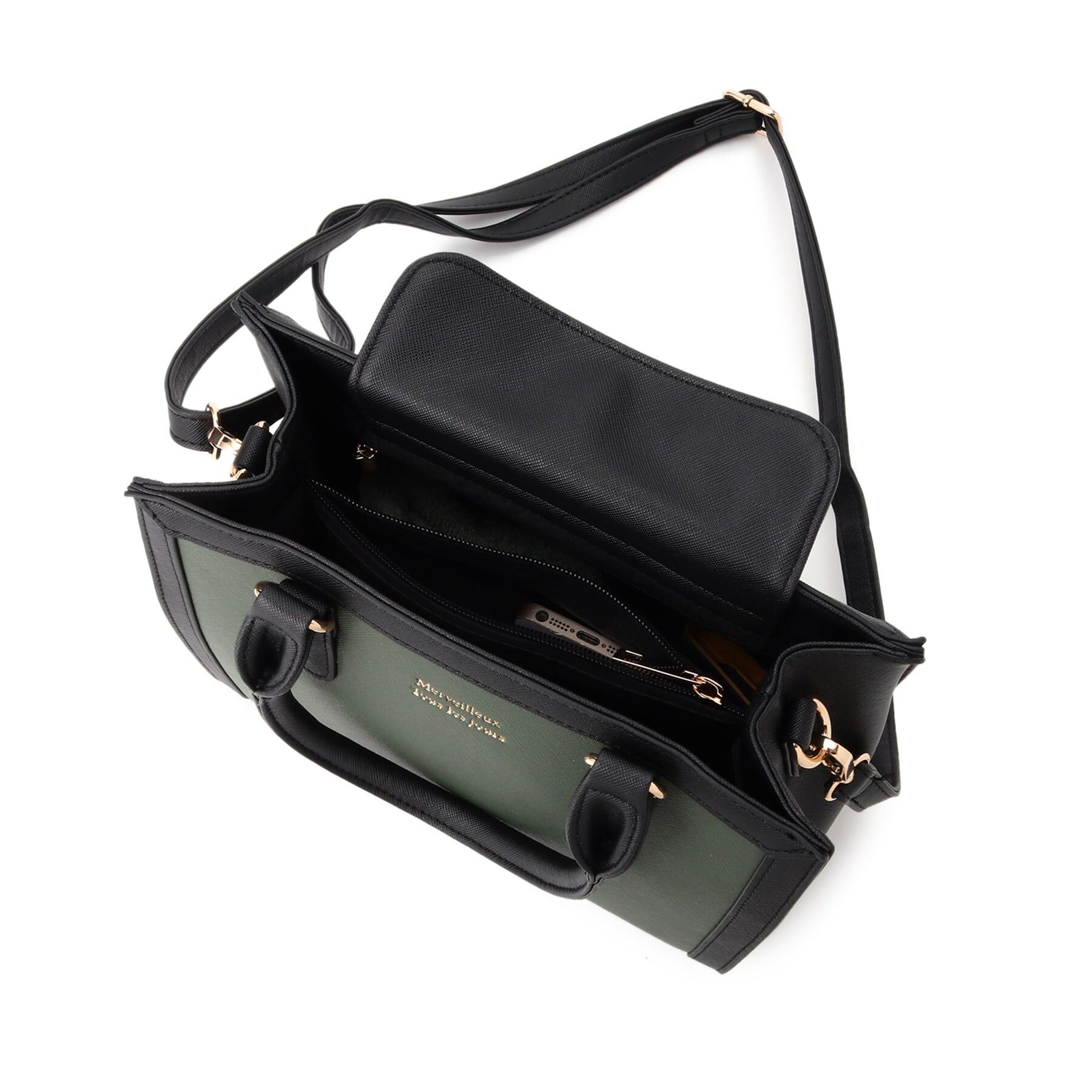 Ober Tashe「バイカラー2WAYスクエアショルダーミニトートバッグ」|ショルダー・メッセンジャー|