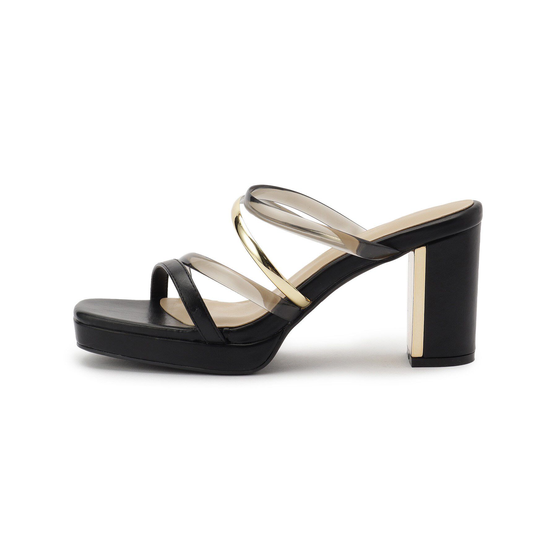 ESPERANZA「クリア&times;メタリックラインコンビヒールサンダル」|サンダル|