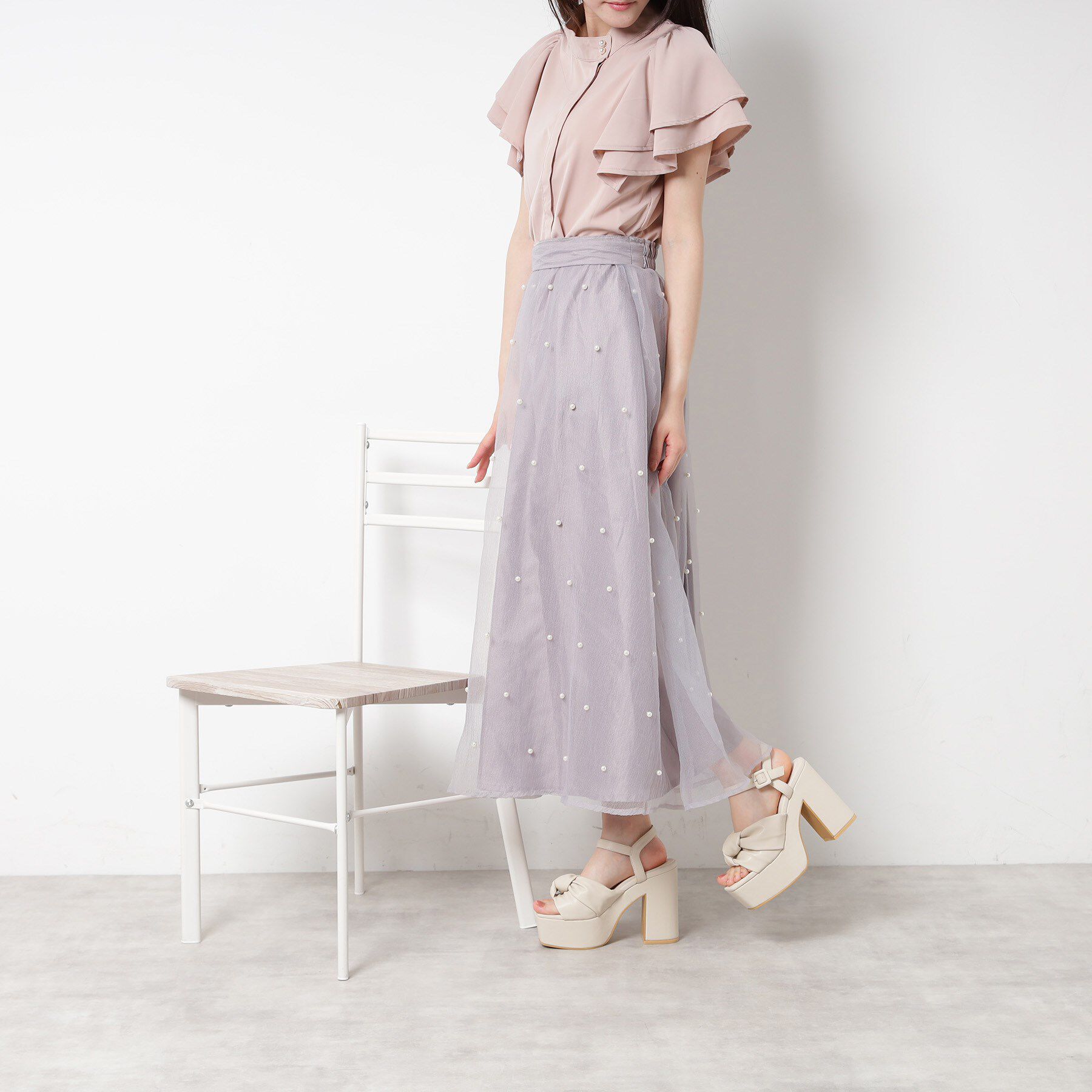 ESPERANZA「【ラク盛り／サンダル】リピーター続出／脚長美脚　ツイストリボンサンダル」|サンダル|