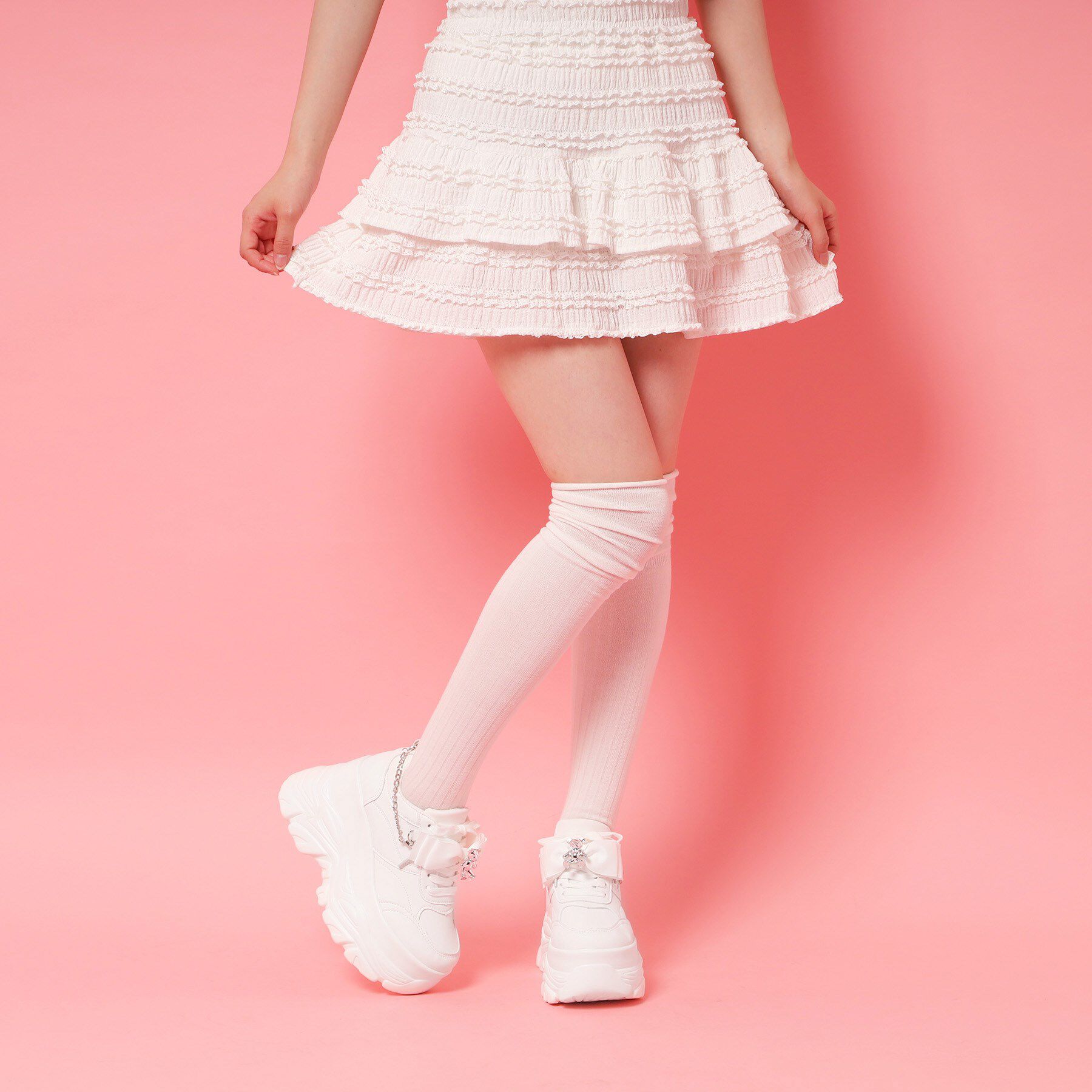 csT&P「クマ&times;チェ―ン付き厚底インヒールスニーカー」|スニーカー|