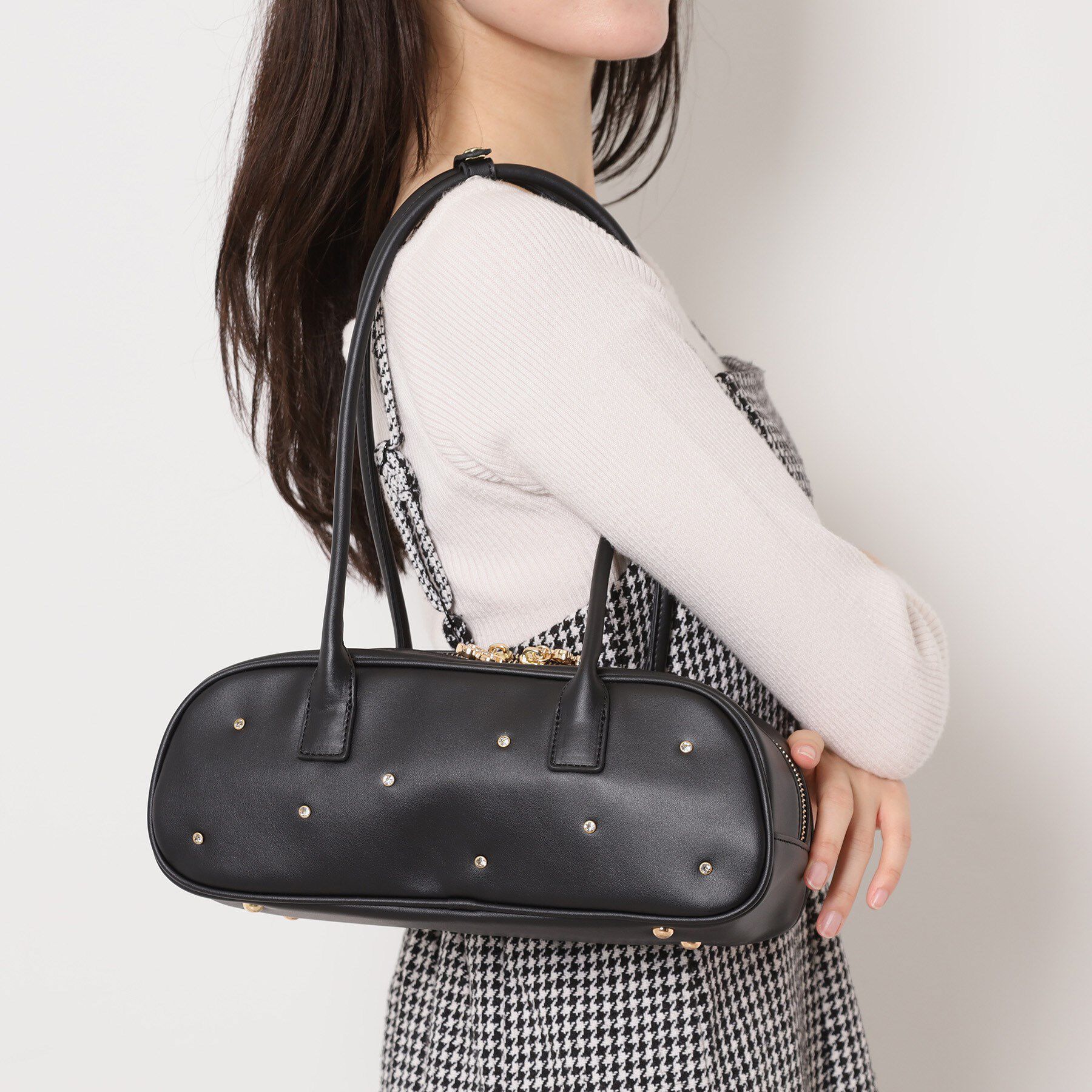 ESPERANZA「ラインストーンボストンバッグ」|ボストンバッグ|ブラック(019)