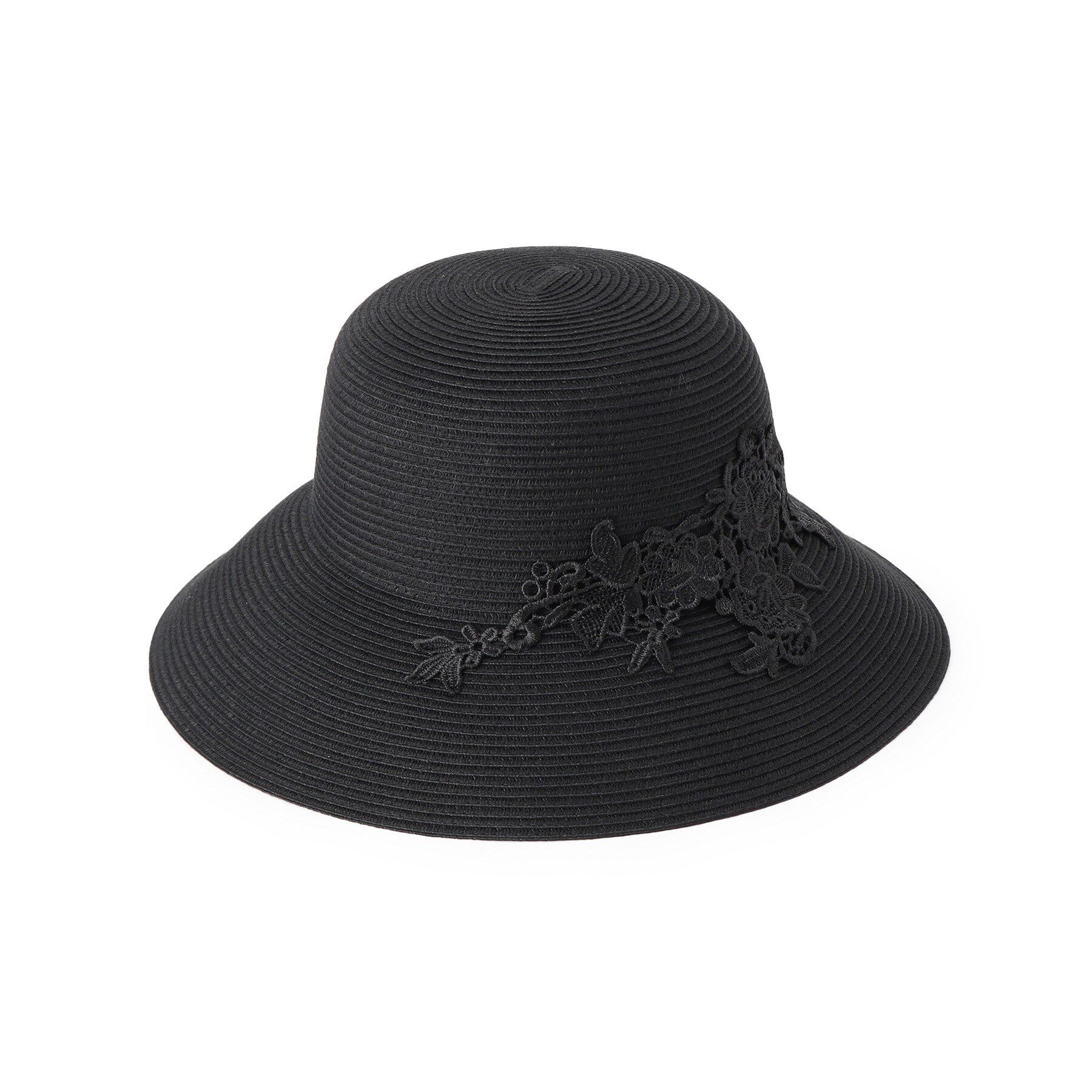 SunaUna「【レース使い】夏帽子」|ハット|ブラック(019)