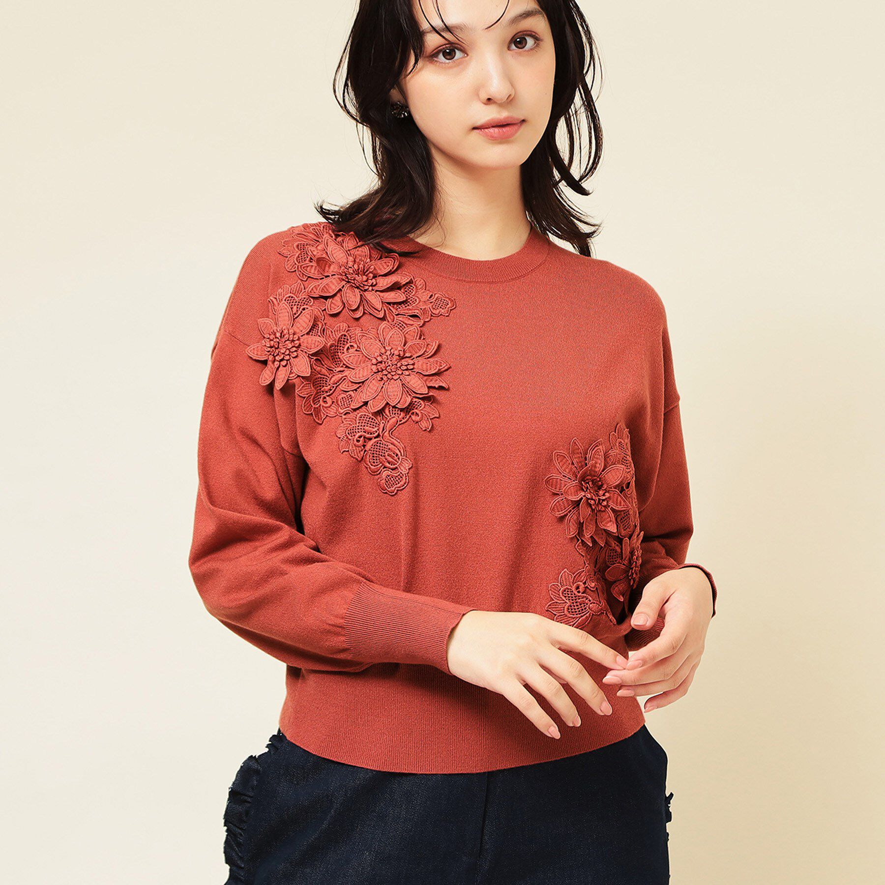 SunaUna「【COLLECTION LINE】レースニット」|ニット・セーター|