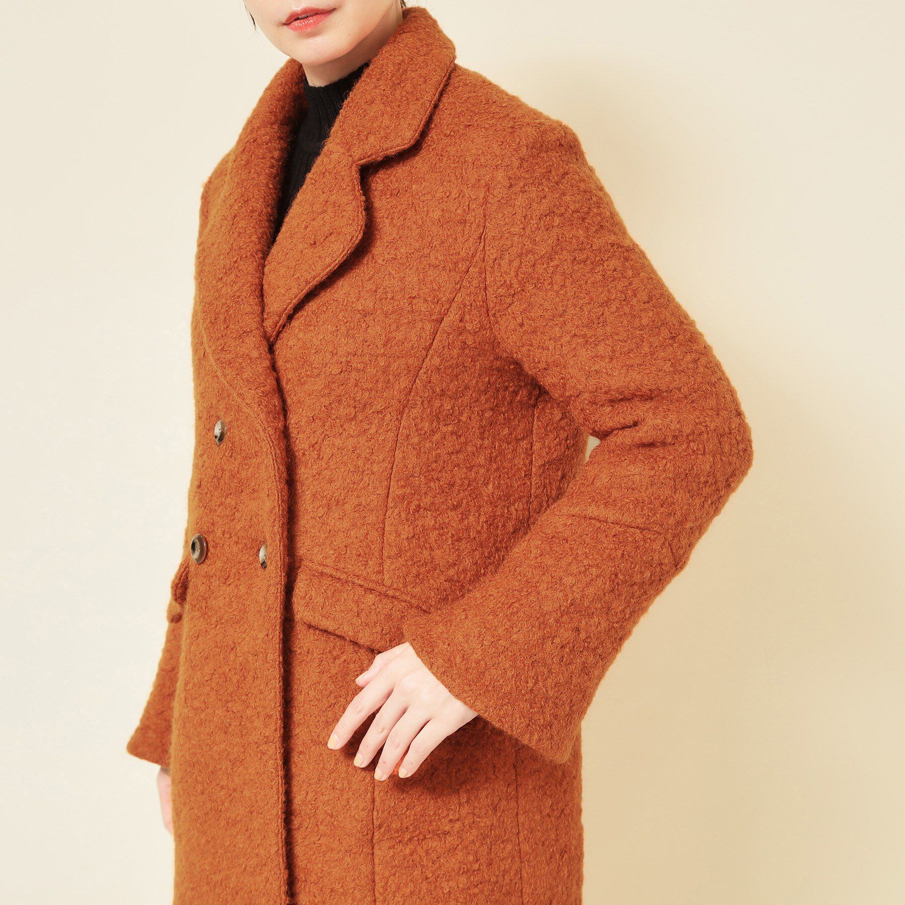 SunaUna「【COLLECTION LINE】ブークレーコート」|チェスターコート|