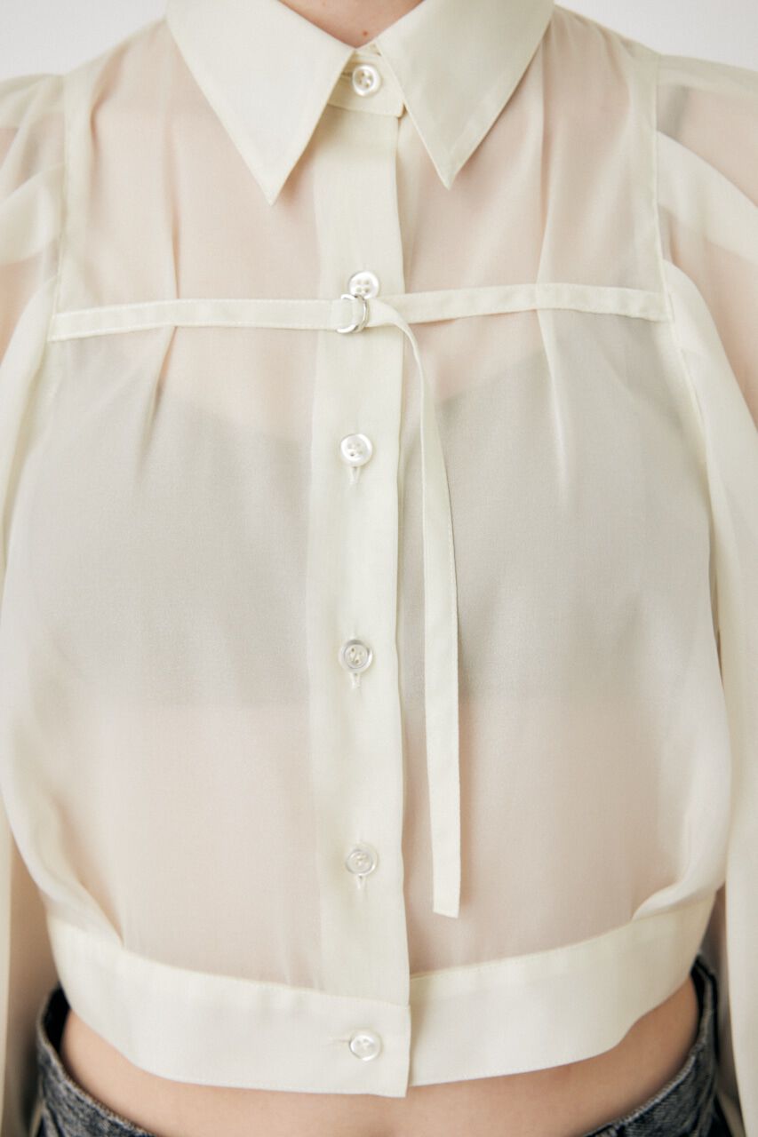 MOUSSY「SHEER TUCK SLEEVE ブラウス」|シャツ・ブラウス|