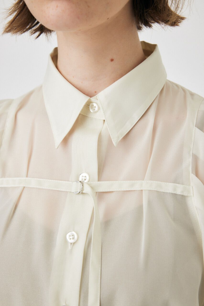 MOUSSY「SHEER TUCK SLEEVE ブラウス」|シャツ・ブラウス|