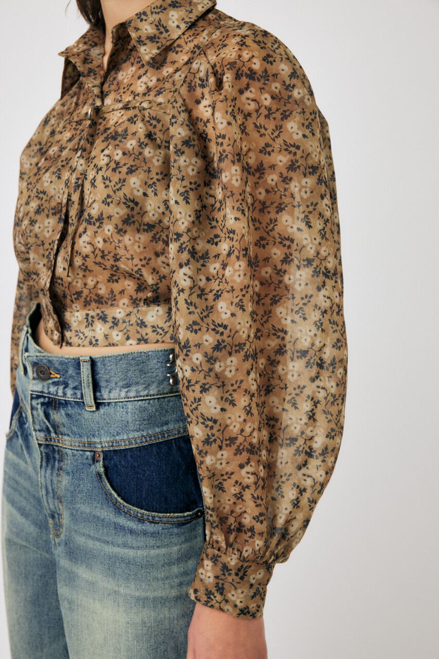 MOUSSY「SHEER TUCK SLEEVE ブラウス」|シャツ・ブラウス|