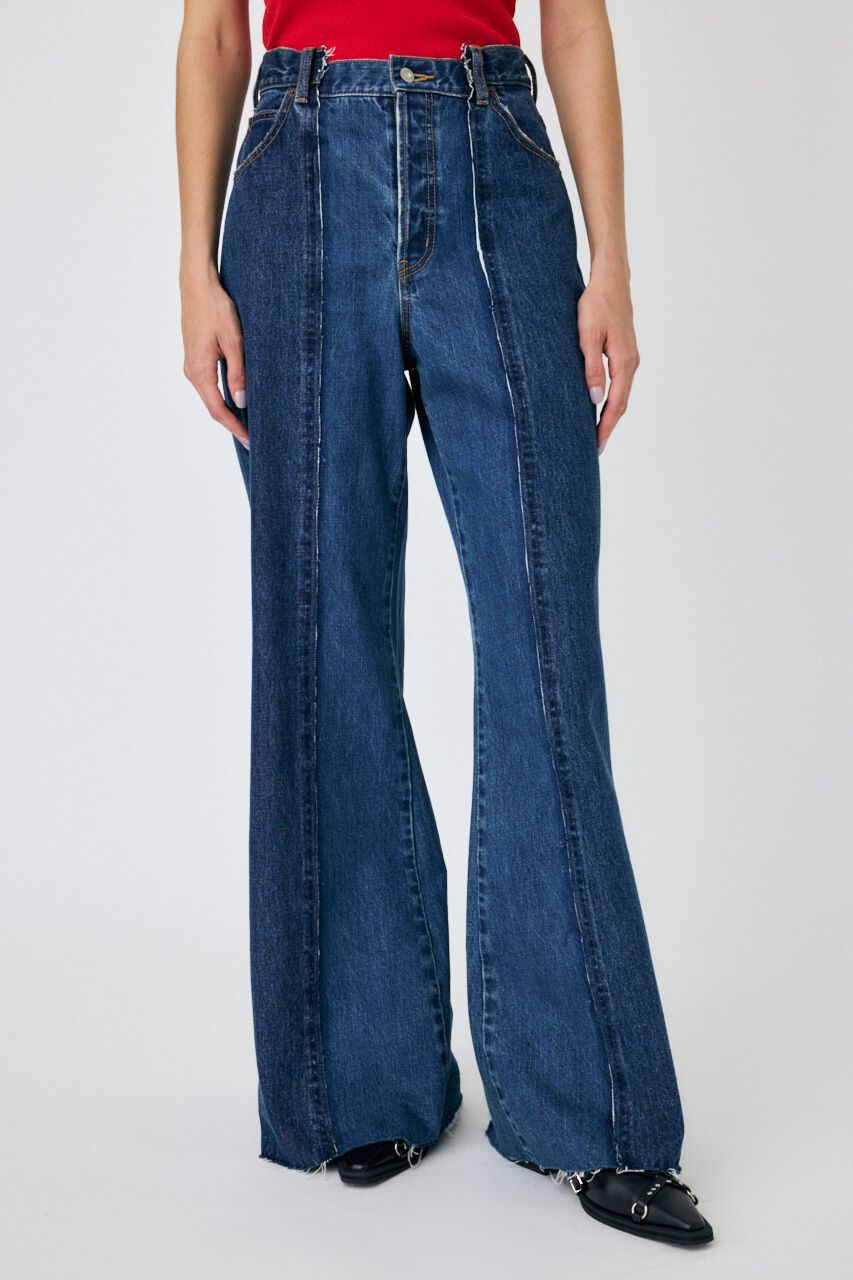 MOUSSY「TWO IN ONE ワイドストレートデニム」|デニム|