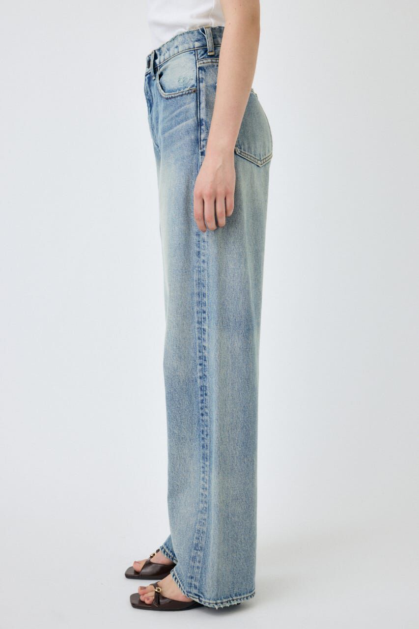 MOUSSY「HW DAMAGE LOOSE STRAIGHT」|デニム|