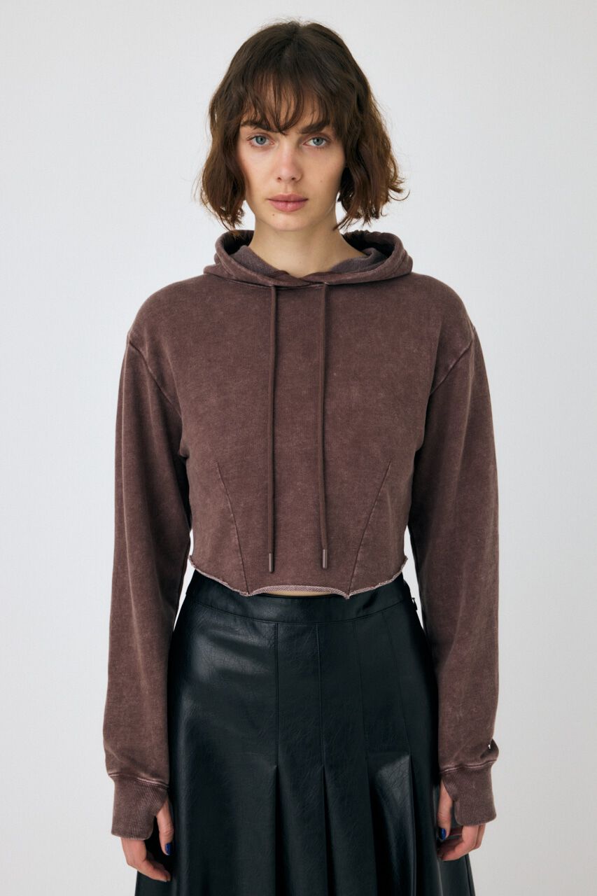 MOUSSY「GARMENT DYE CUT OFF フーディ」|パーカー|