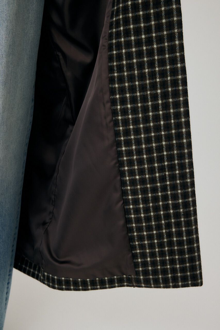 MOUSSY「STANDCOLLAR PLAID コクーンコート」|その他|