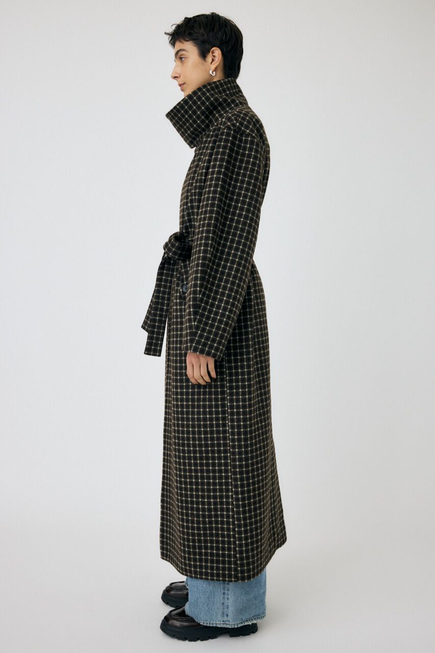 MOUSSY「STANDCOLLAR PLAID コクーンコート」|その他|