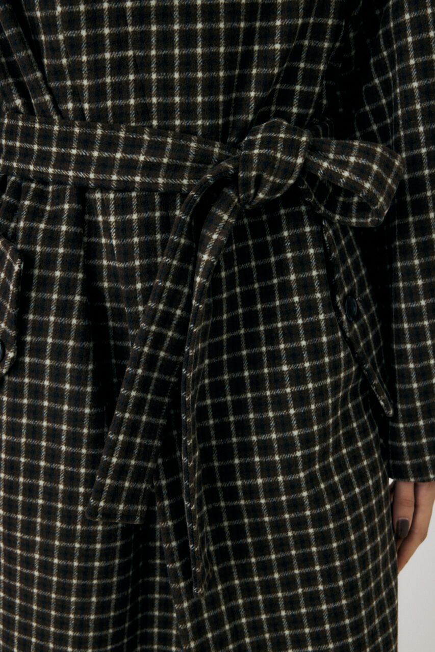 MOUSSY「STANDCOLLAR PLAID コクーンコート」|その他|