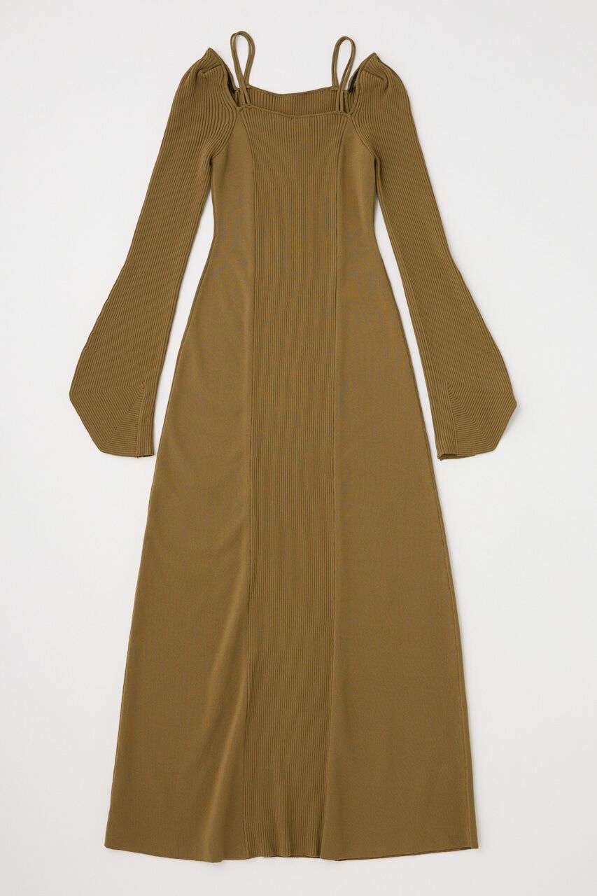 MOUSSY「SQUARE NECK ロングニットドレス」|ワンピース|