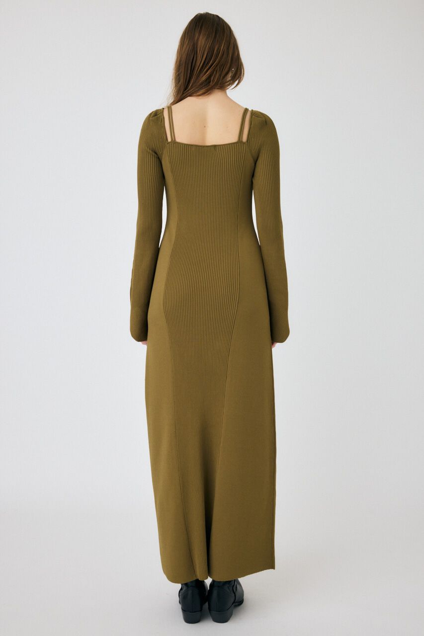 MOUSSY「SQUARE NECK ロングニットドレス」|ワンピース|