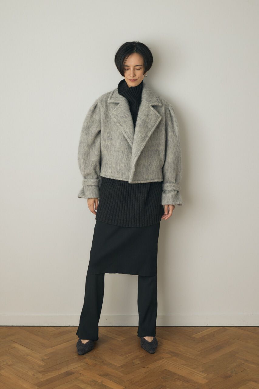 MOUSSY「シャギーショートジャケット リサイクルポリエステル&times;ウール混」|その他|