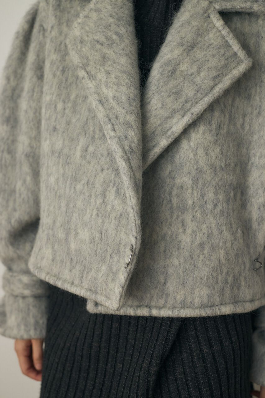 MOUSSY「シャギーショートジャケット リサイクルポリエステル&times;ウール混」|その他|