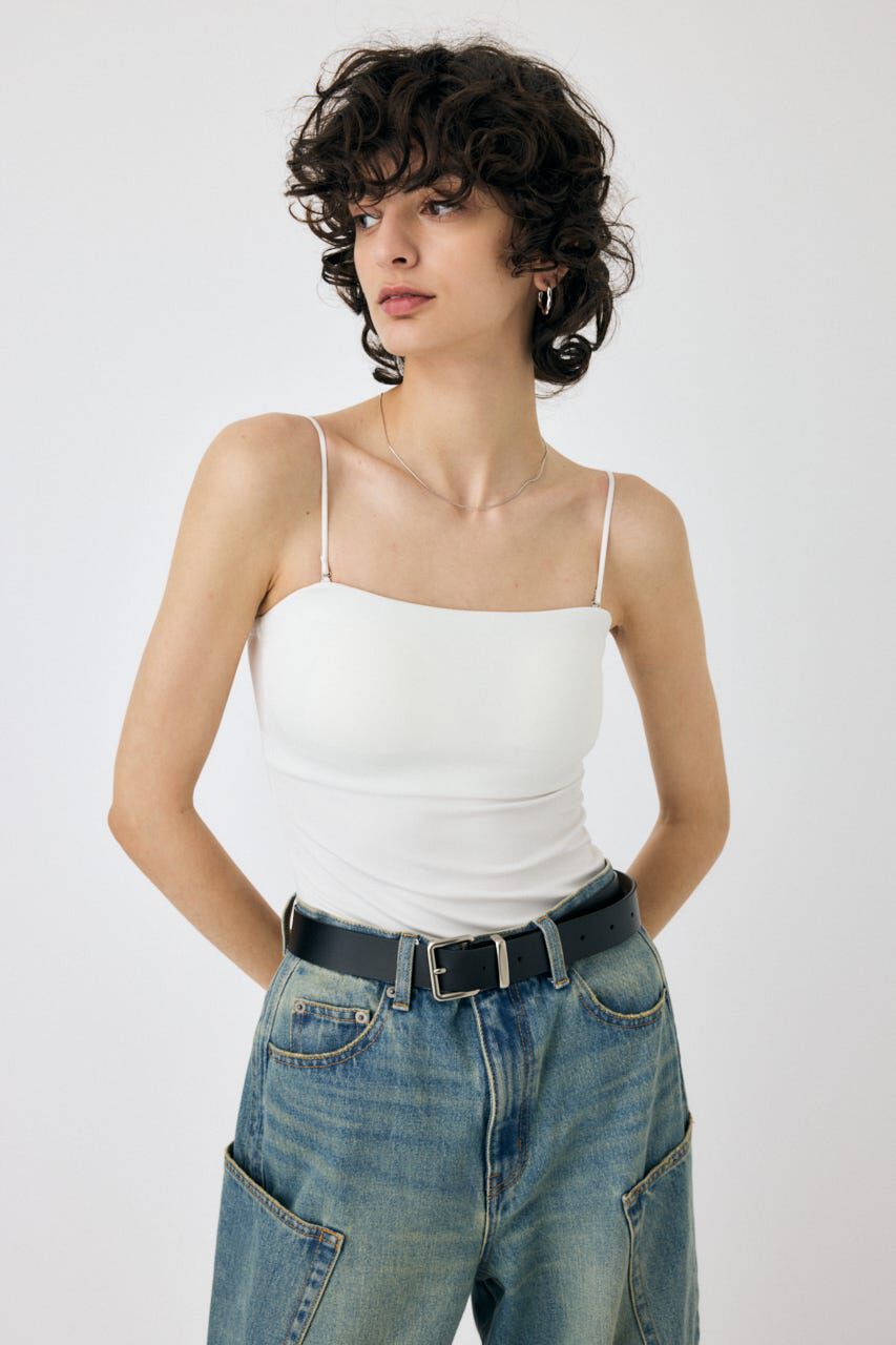 MOUSSY「BACK SHEER カップインキャミ」|キャミソール|WHT