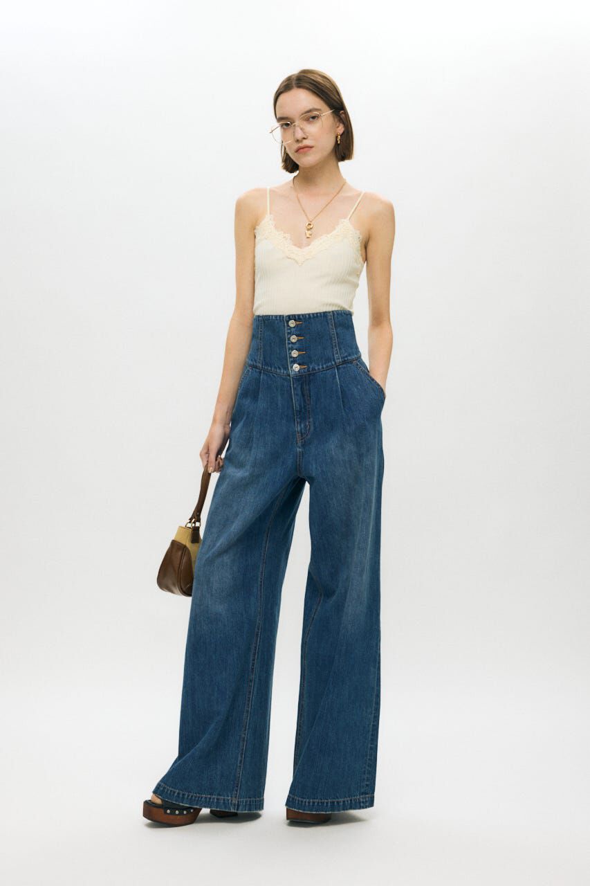 MOUSSY「CORSET DESIGN バギー デニム」|デニム|