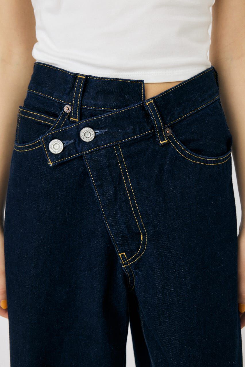 MOUSSY「CROSS WAIST WIDE STRAIGHT」|デニム|