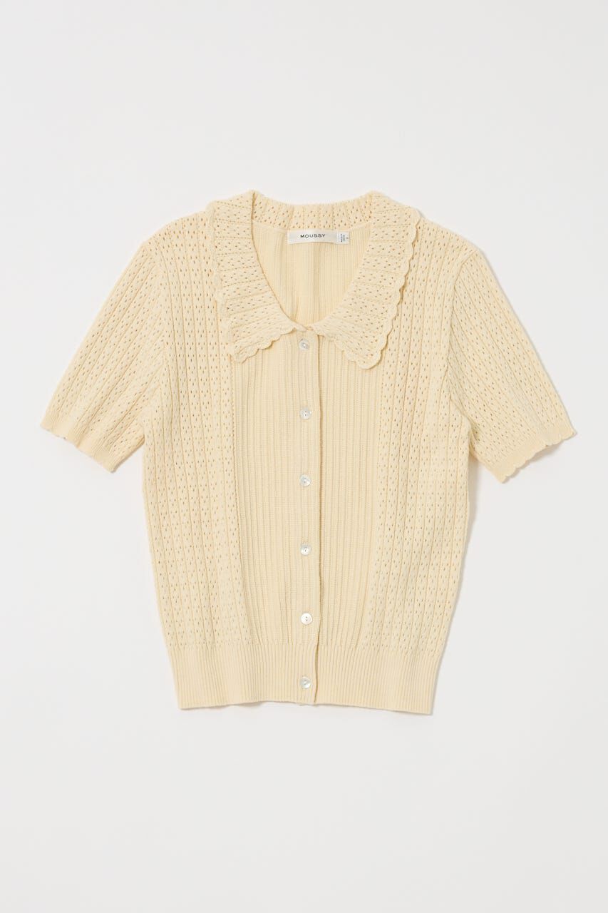 MOUSSY「POINTELLE KNIT H/S シャツ」|ニット・セーター|