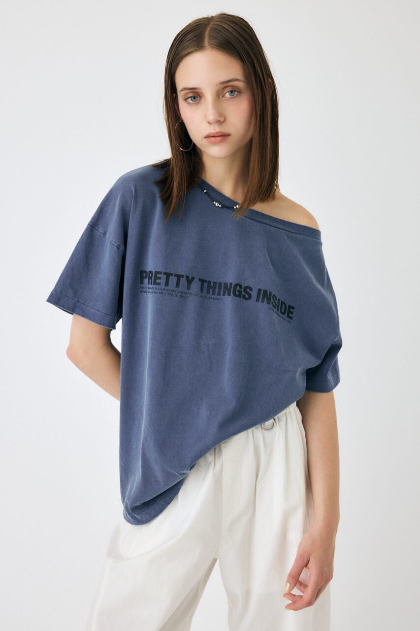 MOUSSY「ONE SHOULDER TEE」|Tシャツ・カットソー|NVY