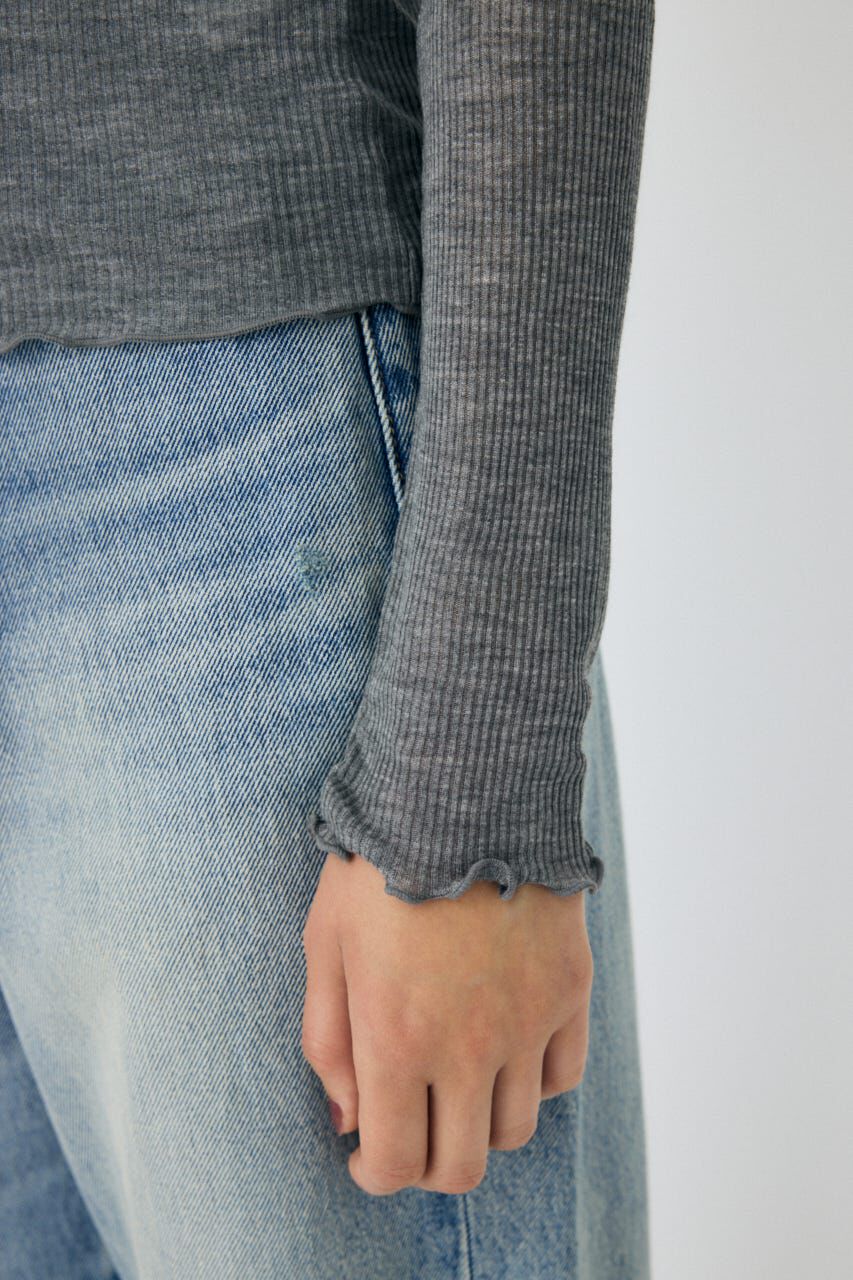 MOUSSY「LACE TRIM ロングスリーブ TEE」|Tシャツ・カットソー|