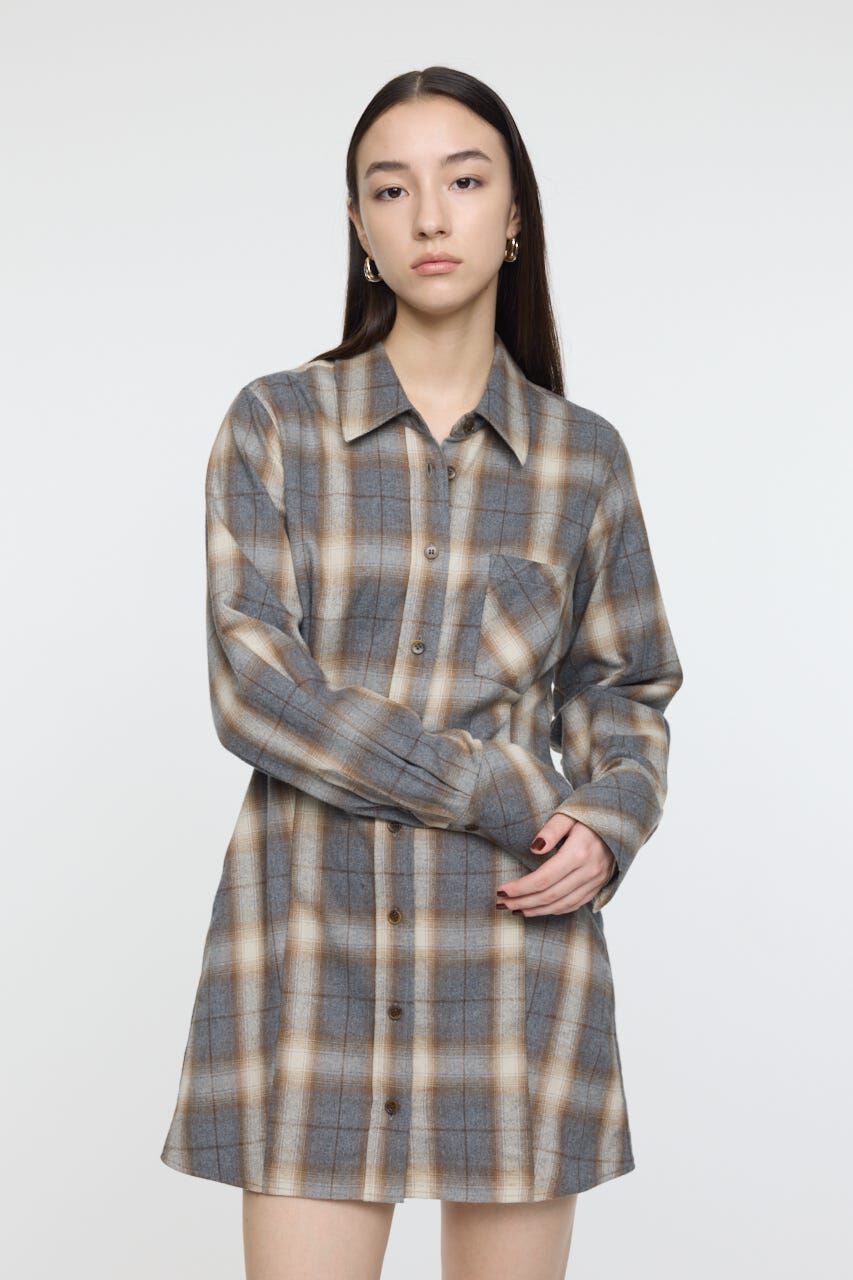 MOUSSY「CHECK SHIRT ドレス」|ワンピース|