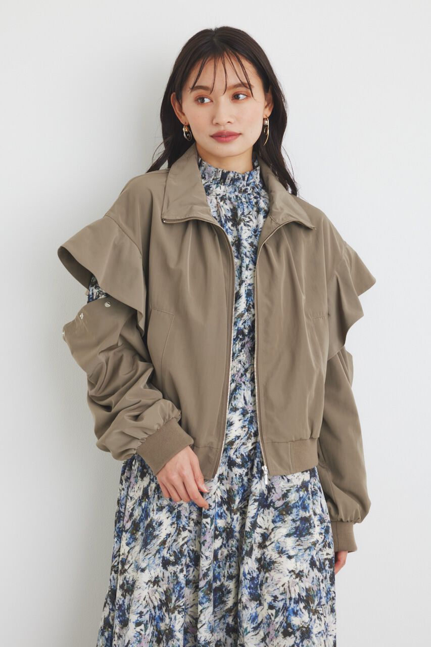 rienda「フリルショルダー2WAYブルゾン」|ブルゾン・スタジャン|