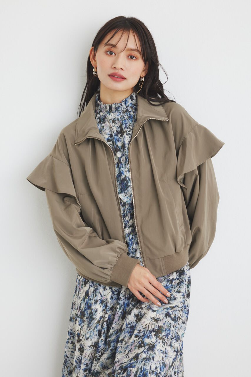 rienda「フリルショルダー2WAYブルゾン」|ブルゾン・スタジャン|