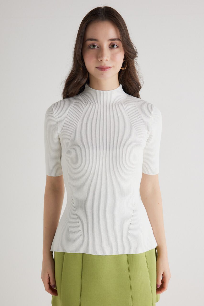 rienda「2WAYハーフSLVH/NウォッシャブルKnit TOP」|ニット・セーター|