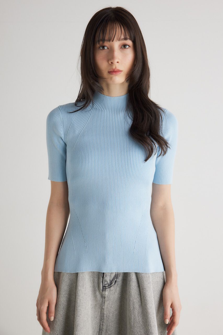 rienda「2WAYハーフSLVH/NウォッシャブルKnit TOP」|ニット・セーター|