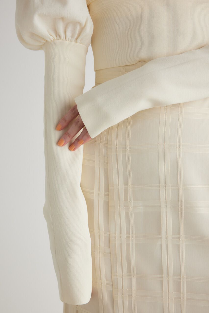 rienda「バストギャザークロップドKnit TOP」|ニット・セーター|