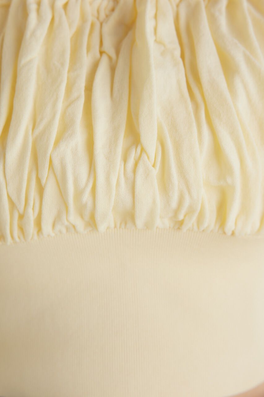 rienda「バストギャザークロップドKnit TOP」|ニット・セーター|