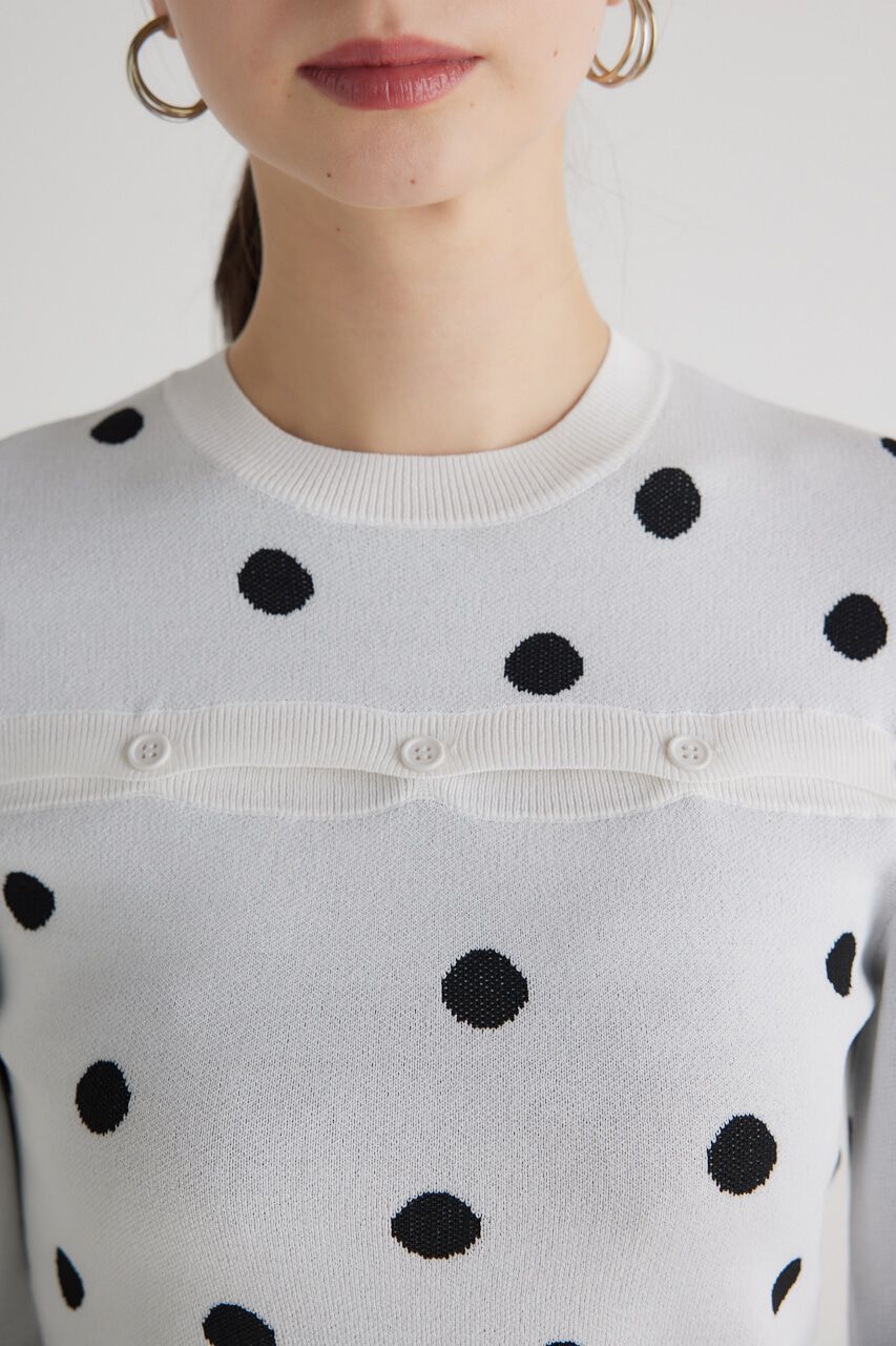 rienda「ケープボタンデザイン Knit TOP」|ニット・セーター|