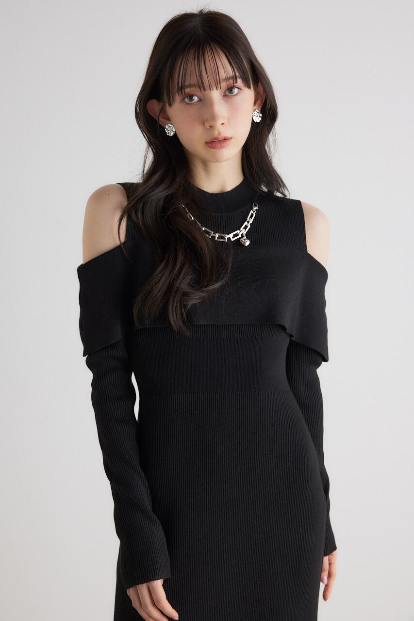 rienda「チェーンNCオフショル Knit OP」|ワンピース|