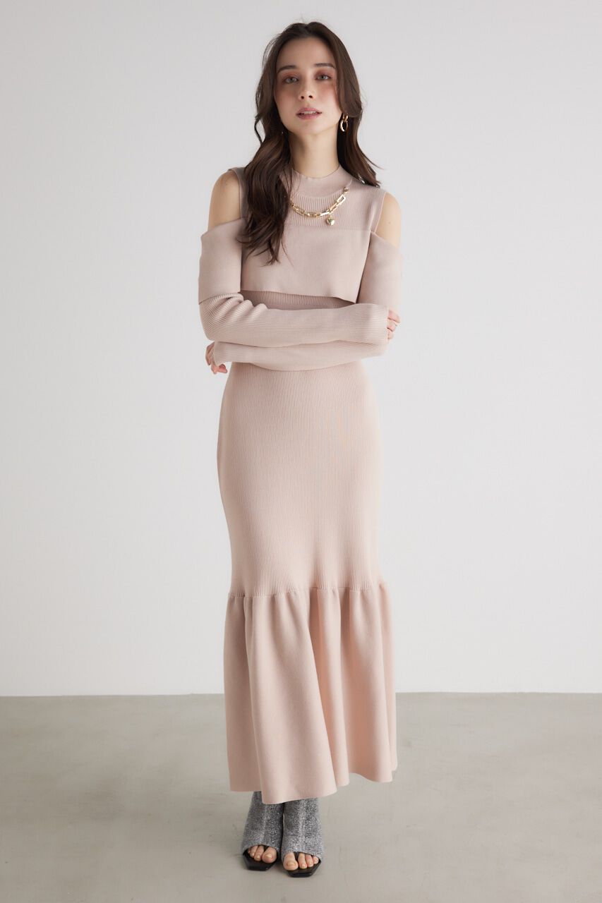 rienda「チェーンNCオフショル Knit OP」|ワンピース|L/PNK1