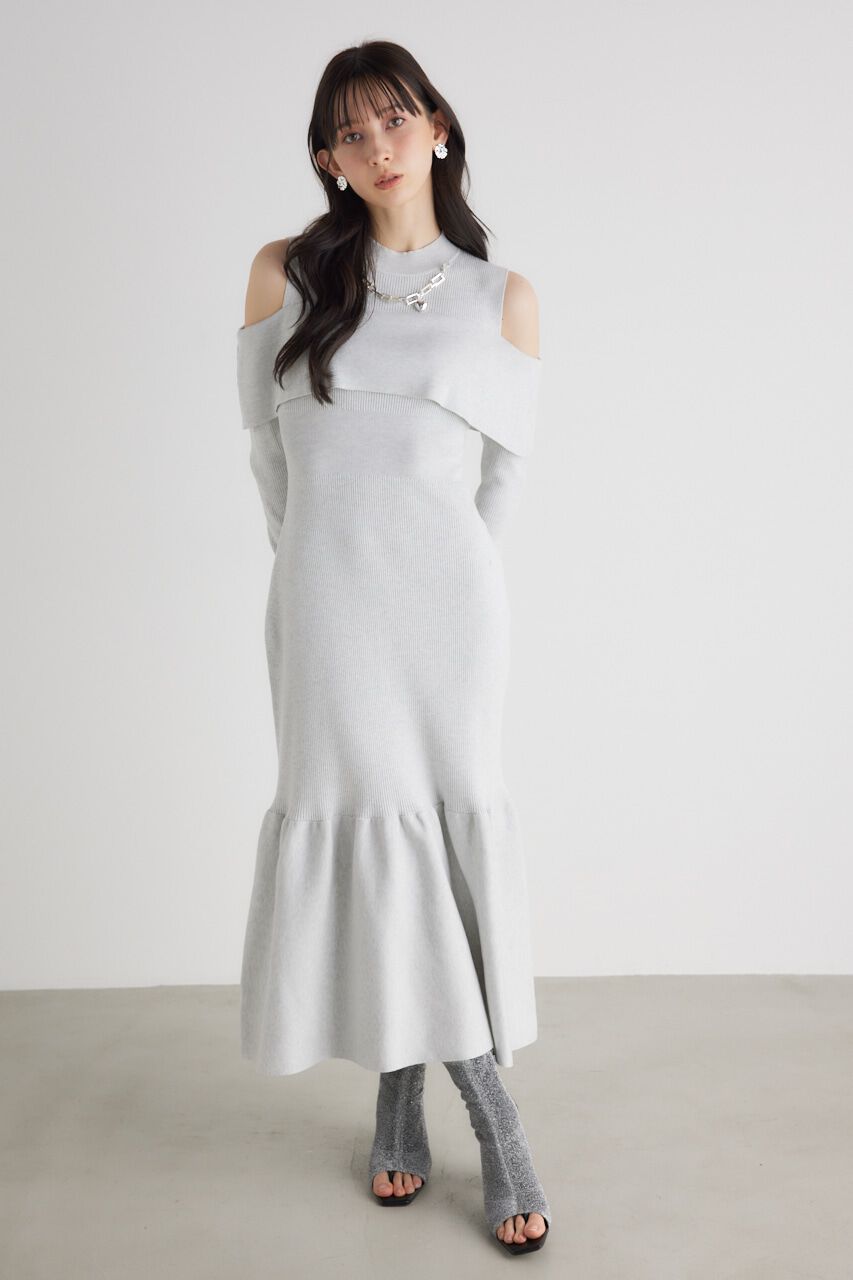 rienda「チェーンNCオフショル Knit OP」|ワンピース|