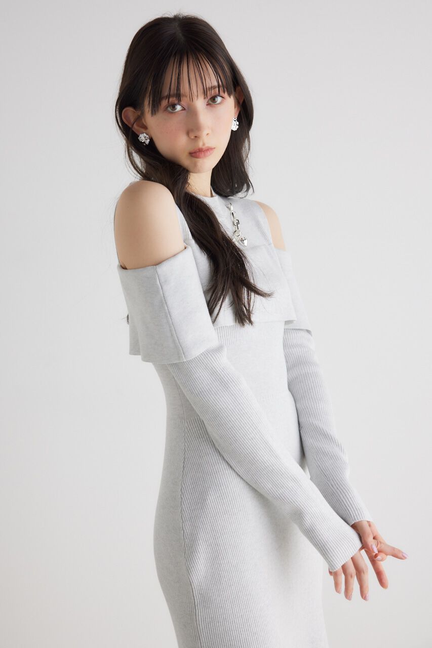 rienda「チェーンNCオフショル Knit OP」|ワンピース|