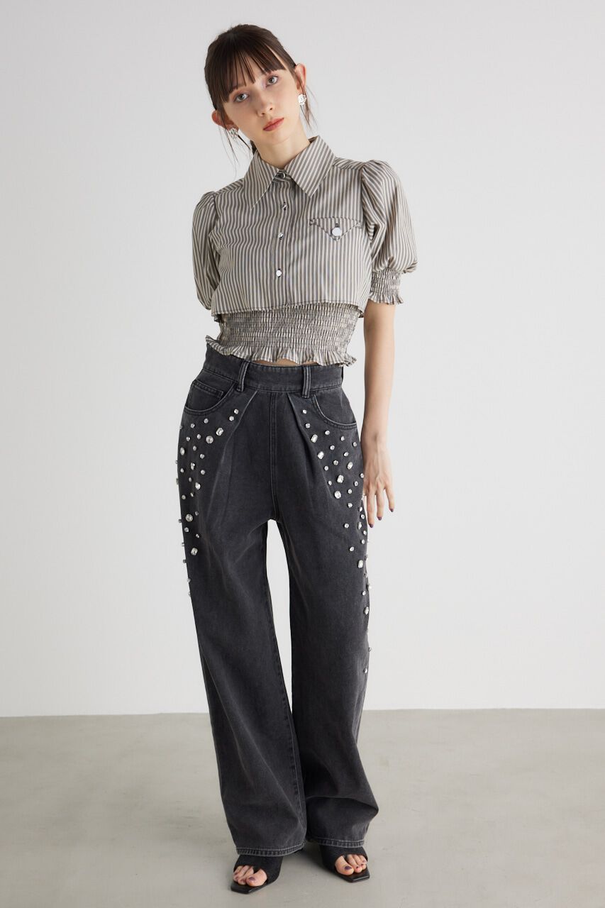 rienda「グラデーションビジュー DENIM J/W PT」|デニム|