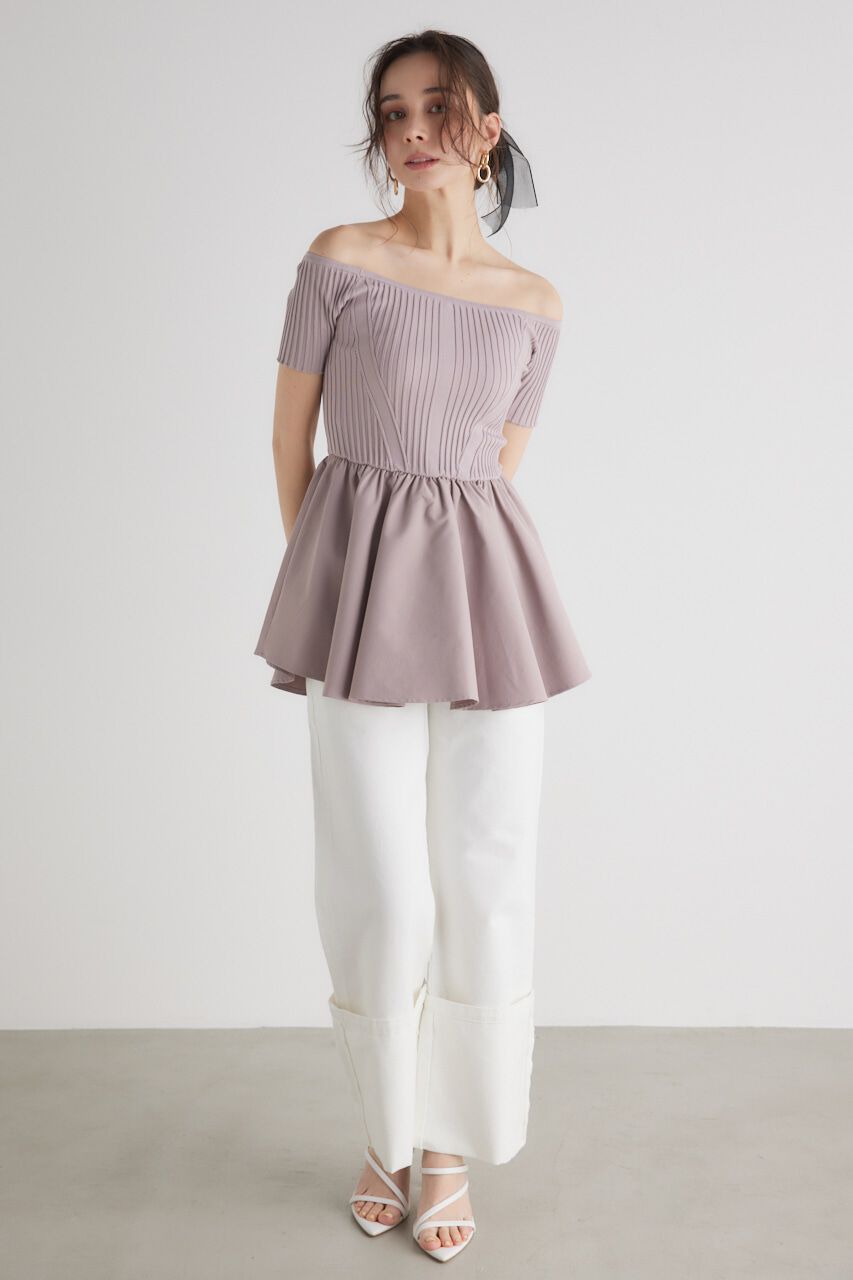 rienda「ビスチェディテールコンビKnit TOP」|ニット・セーター|