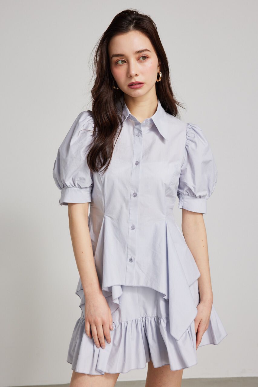 rienda「ハンカチーフヘムSH」|シャツ・ブラウス|L/BLU1