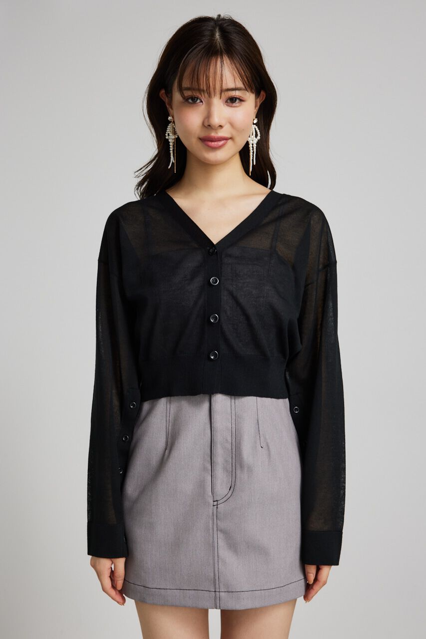 rienda「2wayスリットデザインKnitカーデ」|ニット・セーター|