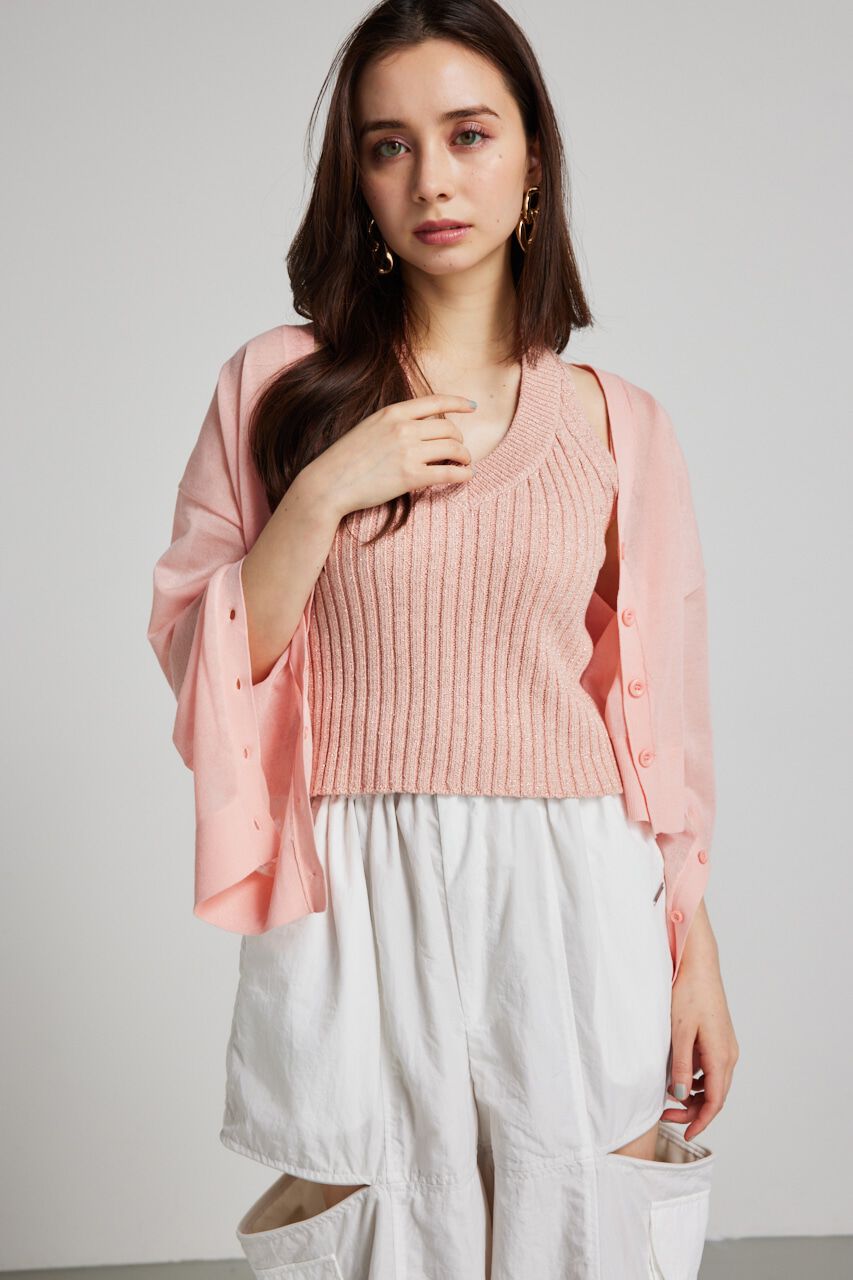 rienda「2wayスリットデザインKnitカーデ」|ニット・セーター|