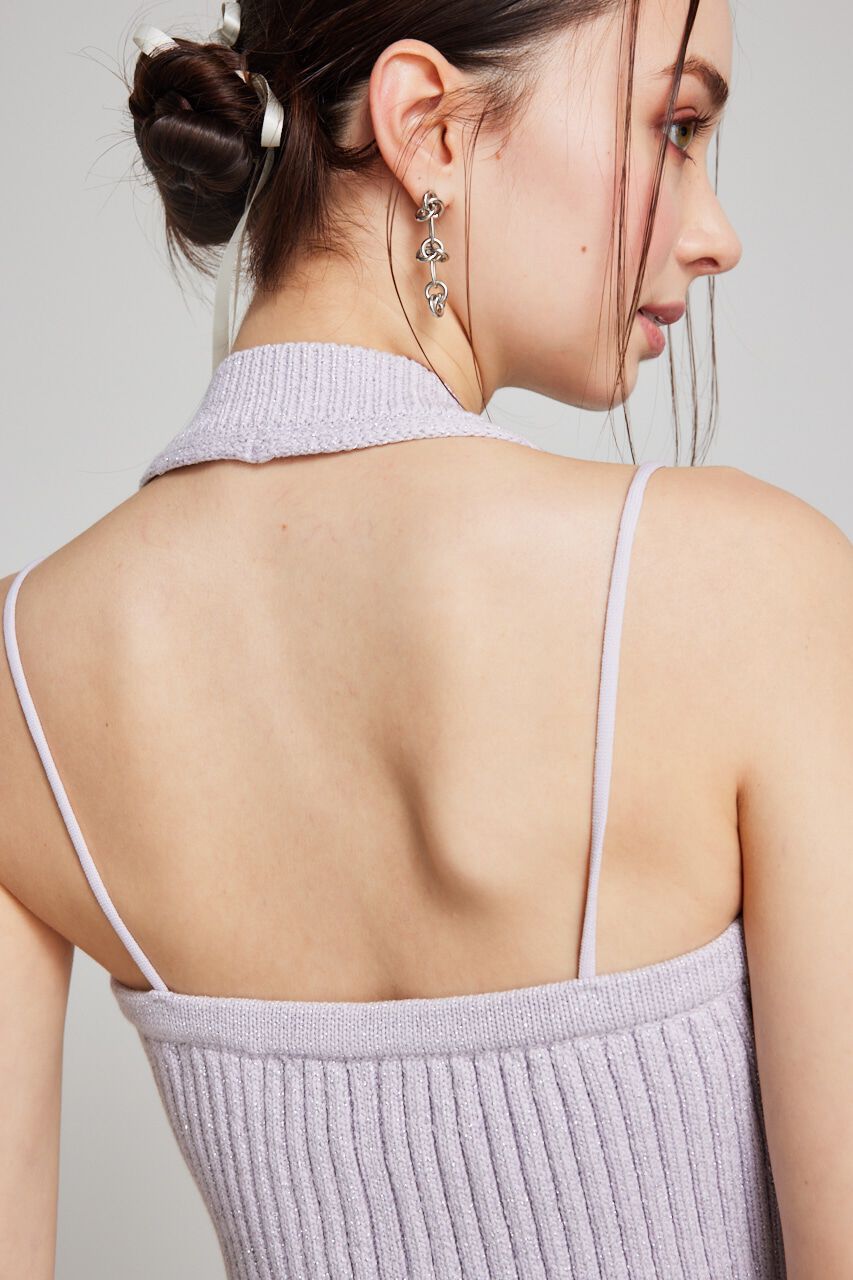rienda「ホルターNCクロップドKnit TOP」|タンクトップ|