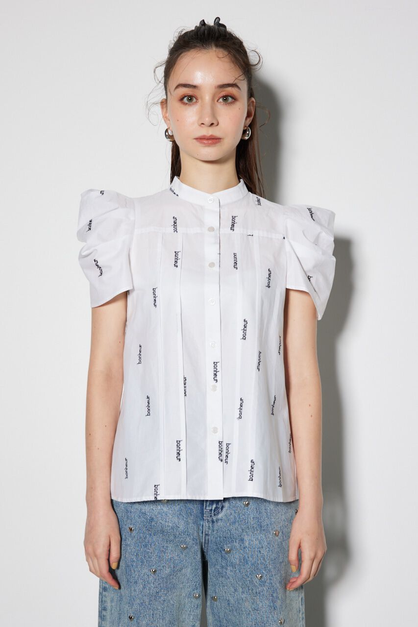 rienda「ショルダーデザイン刺繍ポイントブラウス」|シャツ・ブラウス|