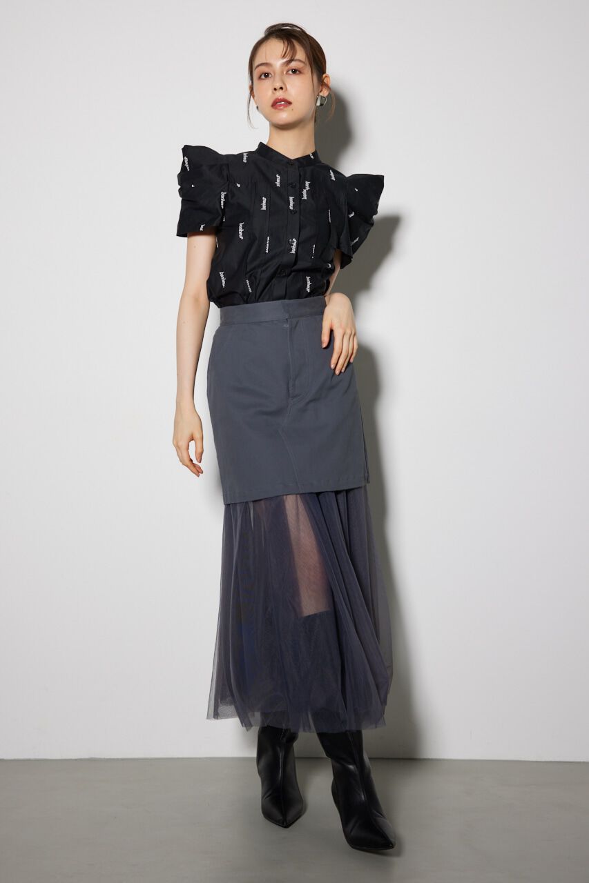 rienda「ショルダーデザイン刺繍ポイントブラウス」|シャツ・ブラウス|