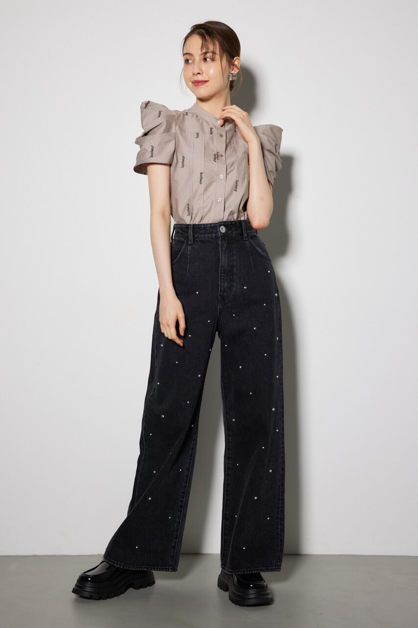 rienda「ショルダーデザイン刺繍ポイントブラウス」|シャツ・ブラウス|