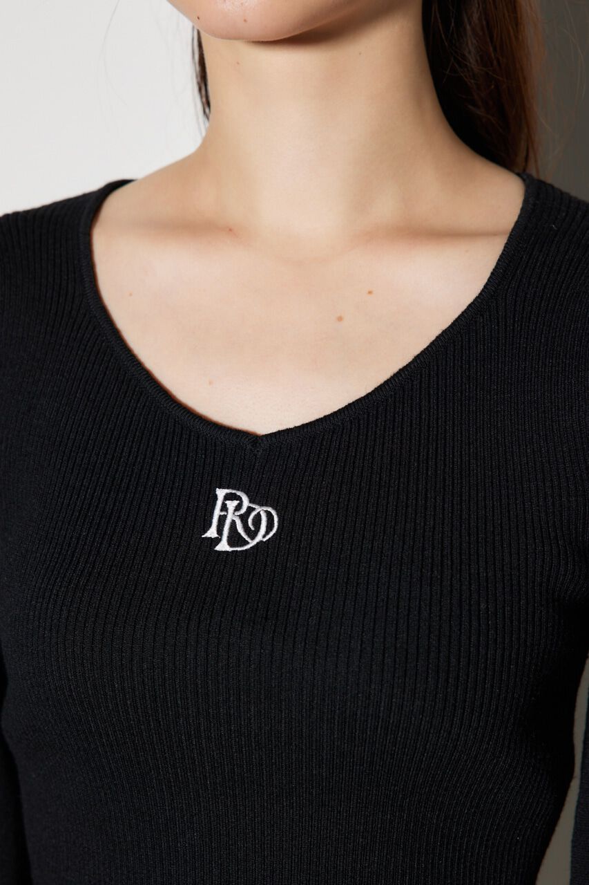 rienda「ダイヤネックウォッシャブルニットトップス」|ニット・セーター|