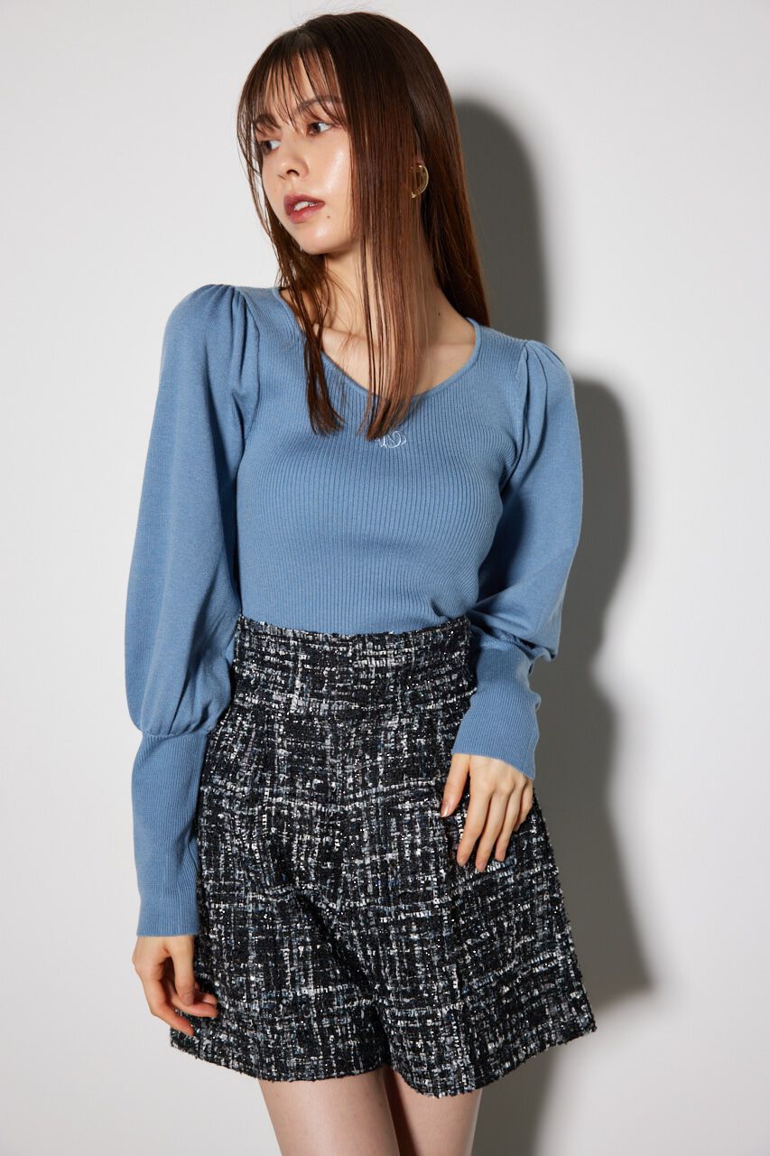 rienda「ダイヤネックウォッシャブルニットトップス」|ニット・セーター|